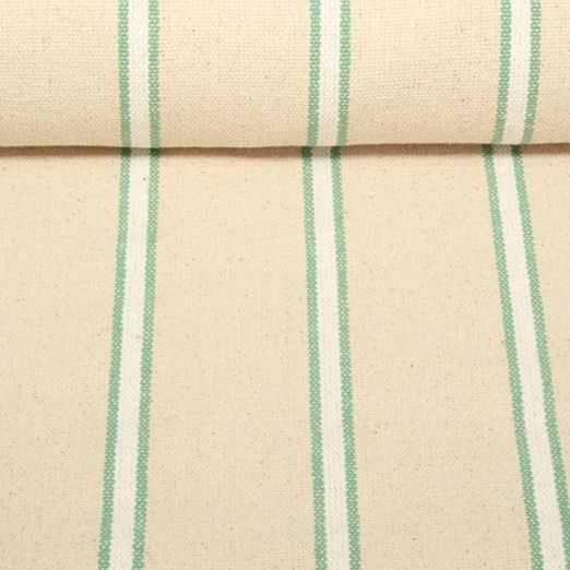Toile canevas - Toile lourde Rayures Beige Vert