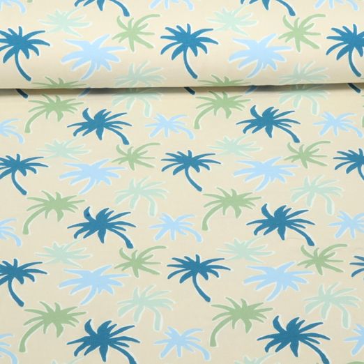 Jersey - Tissu à combiner Palmiers Beige
