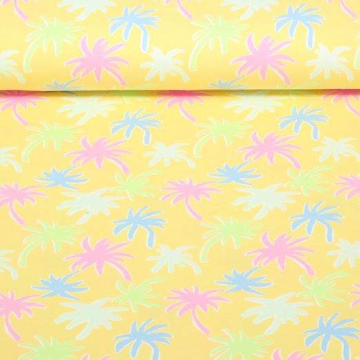 Jersey - Tissu à combiner Palmiers Jaune