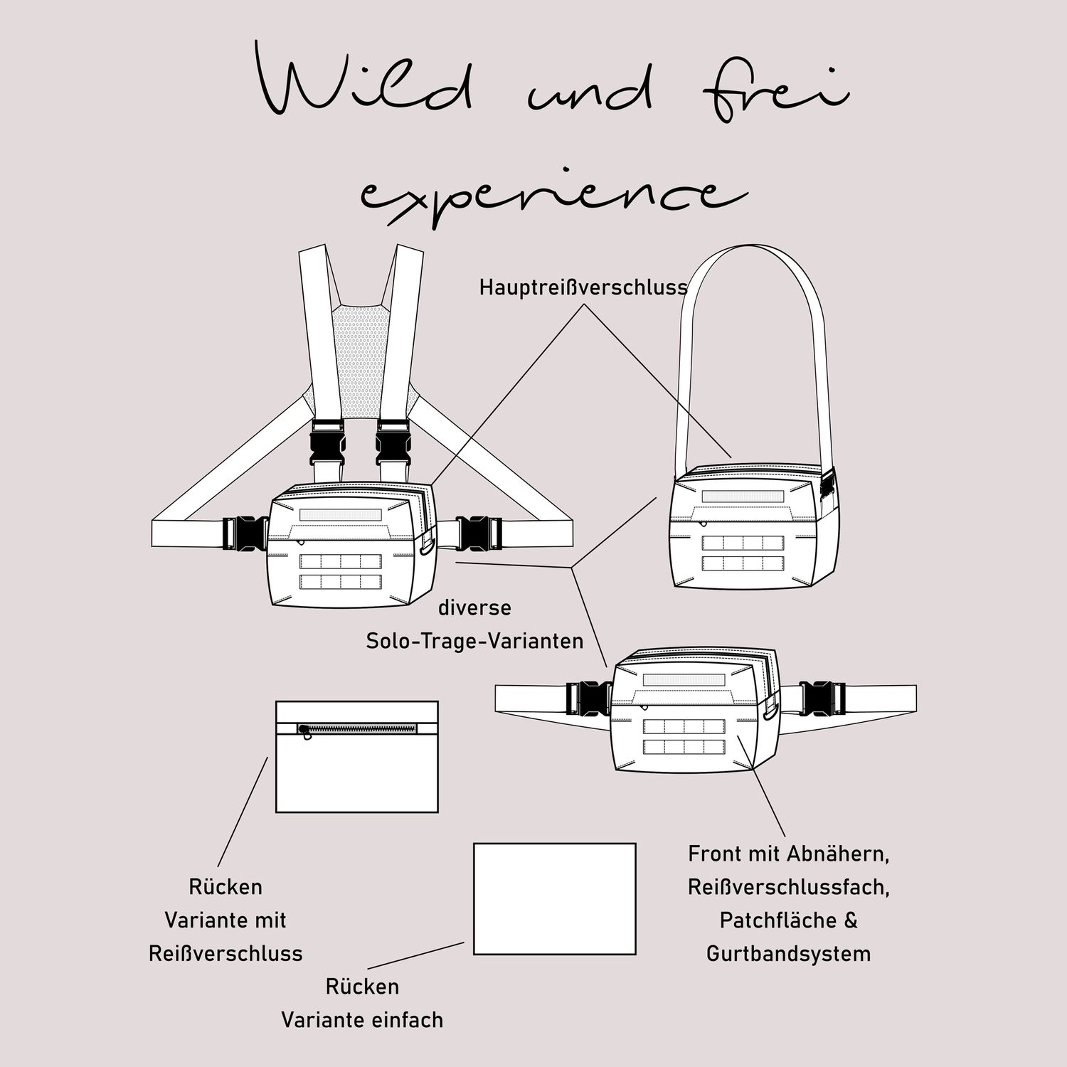 Tasche - Wild und frei experience - Schnittmuster eBook-2 Tasche - Wild und frei experience - Schnittmuster eBook-2