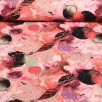 Jersey de viscose - Impression digitale Peinture à l'eau Rose