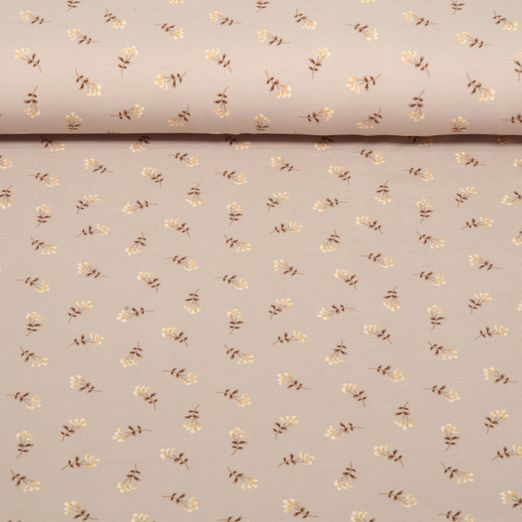 Jersey - Branches de fleurs Beige