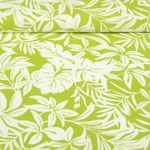 Voile de coton - Fleurs tropicales Kiwi