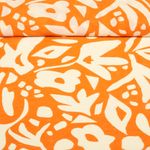 Tissu robes et blouses - Fleurs Orange