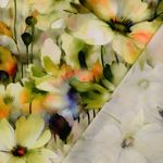 Viskospoplin - digitaltryck blommor akvarell grön Viskospoplin - digitaltryck blommor akvarell grön