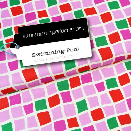 Albstoffe Performance Kollektion - Swimming Pool Pink Grün Albstoffe Performance Kollektion - Swimming Pool Pink Grün