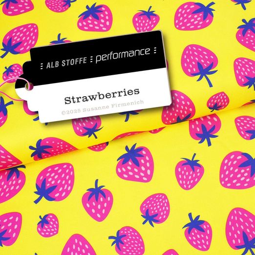 Collection Performance Albstoffe - Strawberries Jaune