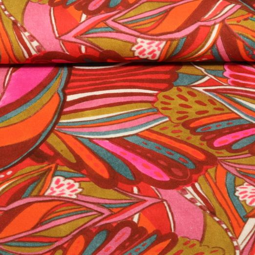 Toile de coton canevas - Beach Collection Fleurs Multicolore par Roeqiya Fris