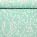 Coton Jacquard - Beach Collection Gribouillis Hammam Vert menthe