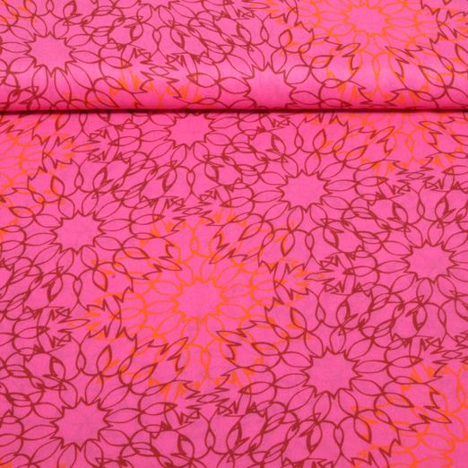 Voile de viscose - Beach Collection Mandala Fuchsia