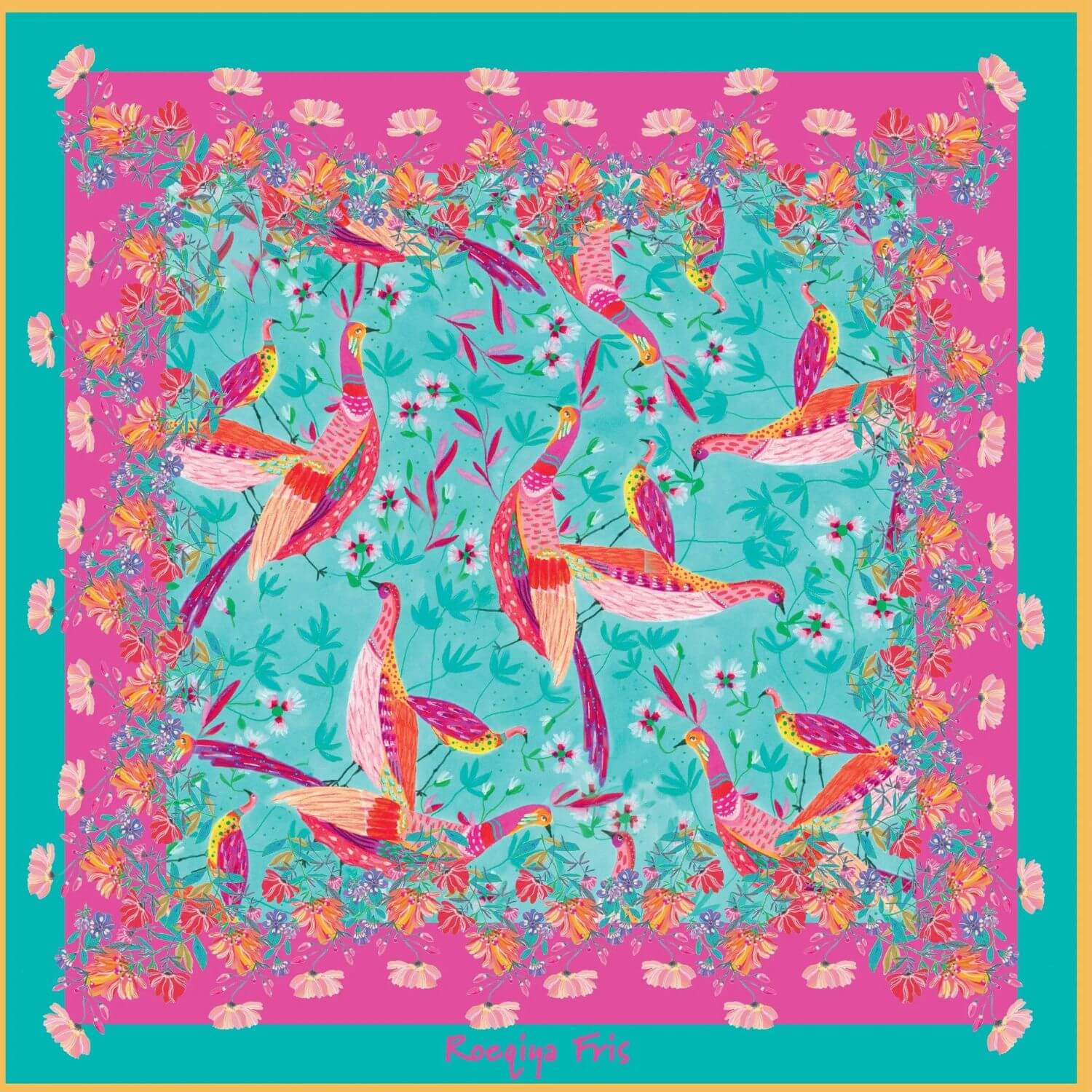 Panneau Paréo Voile de viscose - Beach Collection Oiseaux Turquoise-0 Panneau Paréo Voile de viscose - Beach Collection Oiseaux Turquoise-0
