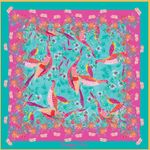 Panneau Paréo Voile de viscose - Beach Collection Oiseaux Turquoise
