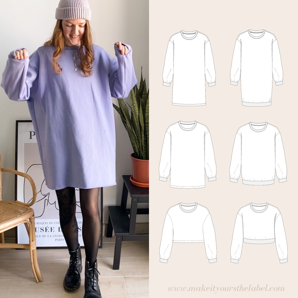 Sweatshirt oversize - Robe sweat - Patron numérique-1 Sweatshirt oversize - Robe sweat - Patron numérique-1