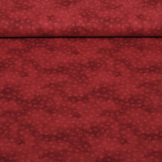 Popeline de coton - Petits ronds Rouge cerise