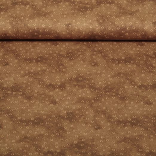 Baumwoll-Popeline - Kleine Kreise Braun 