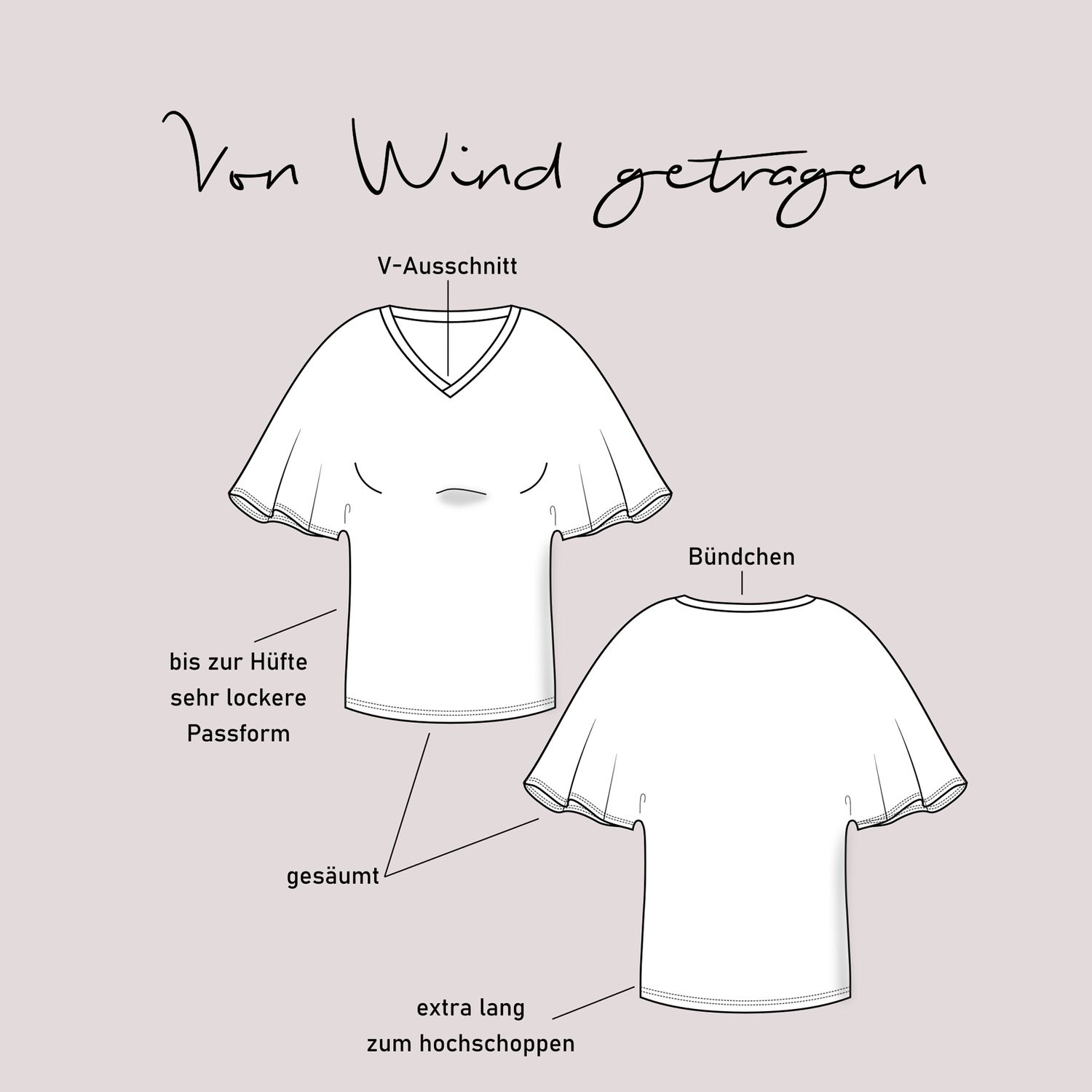 Shirt - Von Wind getragen - Schnittmuster eBook-1 Shirt - Von Wind getragen - Schnittmuster eBook-1
