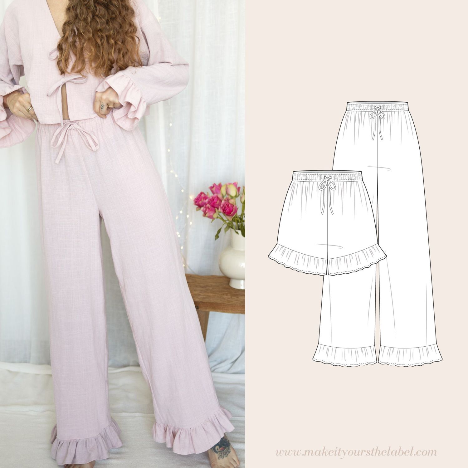Pantalon - Short à volants - Patron numérique-1 Pantalon - Short à volants - Patron numérique-1