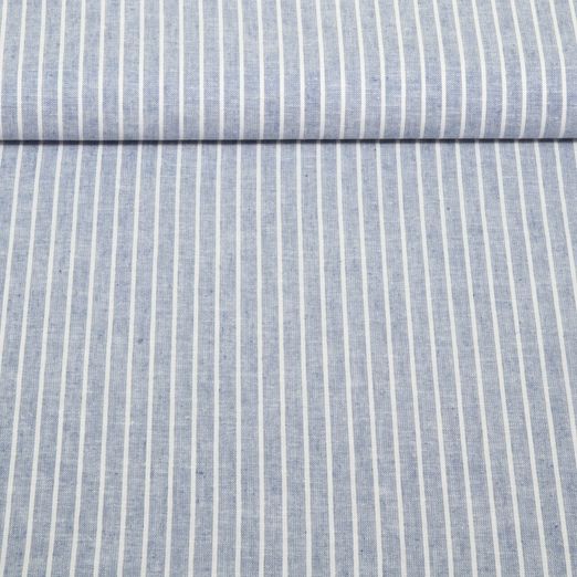 Lin - Coton - Rayures Bleu jeans