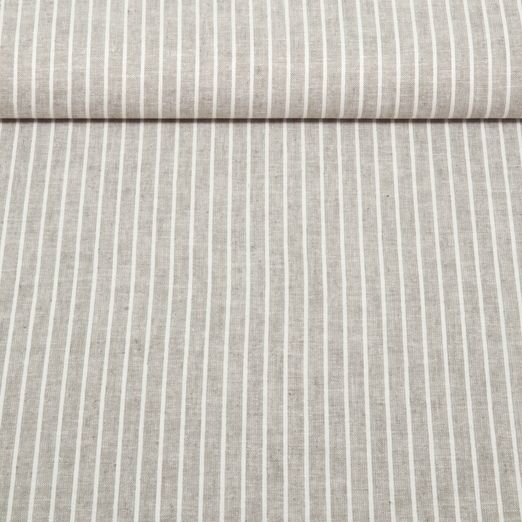 Lin - Coton - Rayures Gris