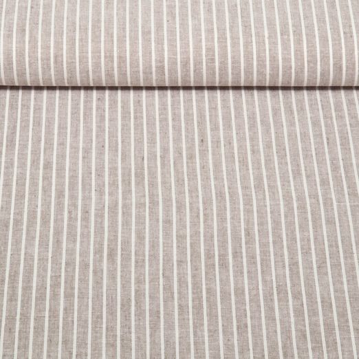 Lin - Coton - Rayures Taupe