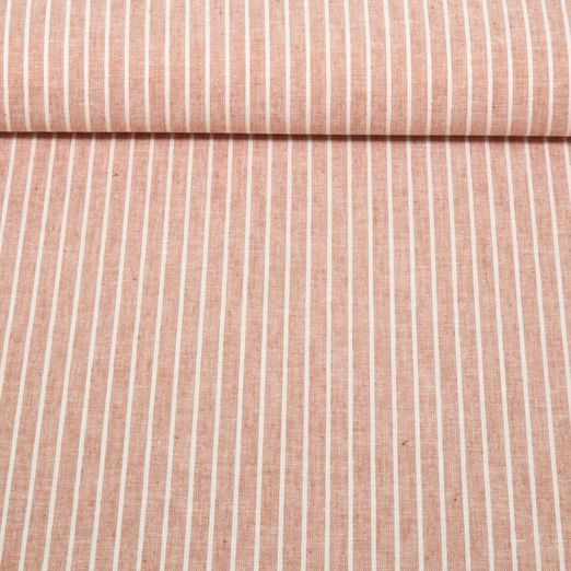 Lin - Coton - Rayures Rose