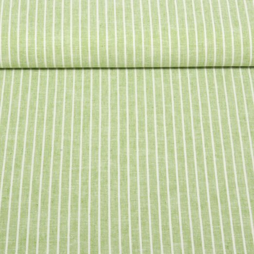 Lin - Coton - Rayures Vert clair