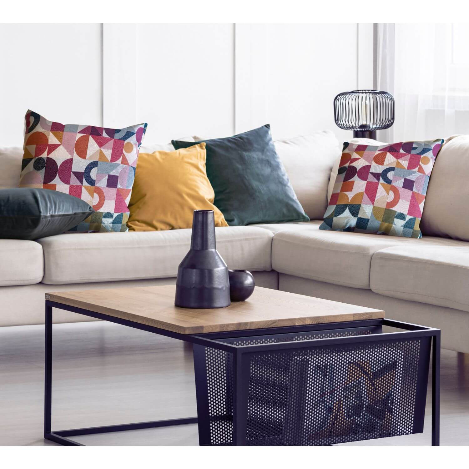 Nachhaltiger Jacquard Canvas - Geo Design Multicolor-1 Nachhaltiger Jacquard Canvas - Geo Design Multicolor-1