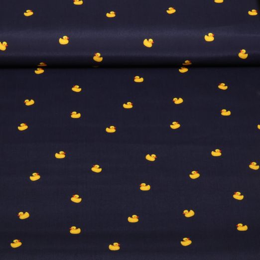 Tissu short de bain recyclé - Canards Bleu marine foncé