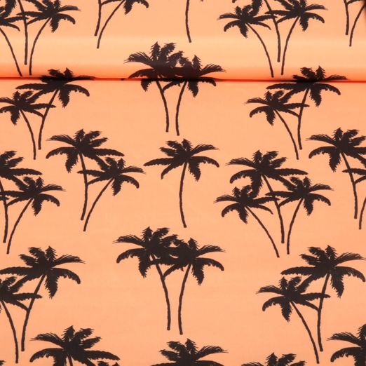 Tissu short de bain - Palmiers Orange Recyclé