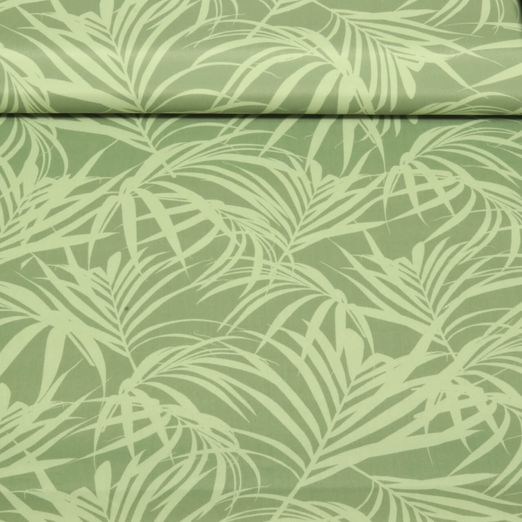Tissu short de bain recyclé - Feuilles Vert olive