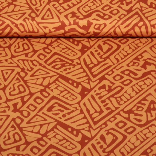 Tissu short de bain recyclé - Abstrait Rouge brique
