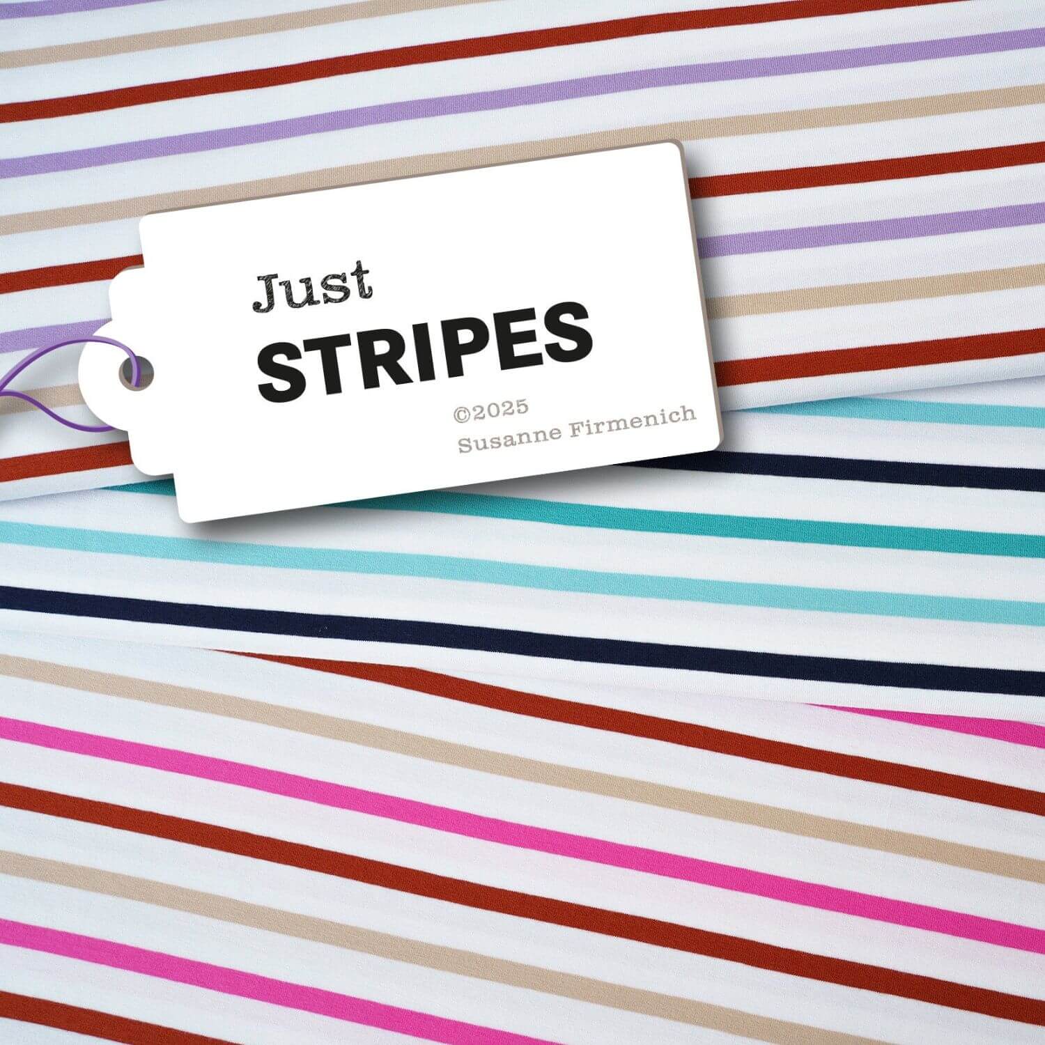 Bio Jersey - Hamburger Liebe Just Stripes Multicolor Türkis-1 Bio Jersey - Hamburger Liebe Just Stripes Multicolor Türkis-1