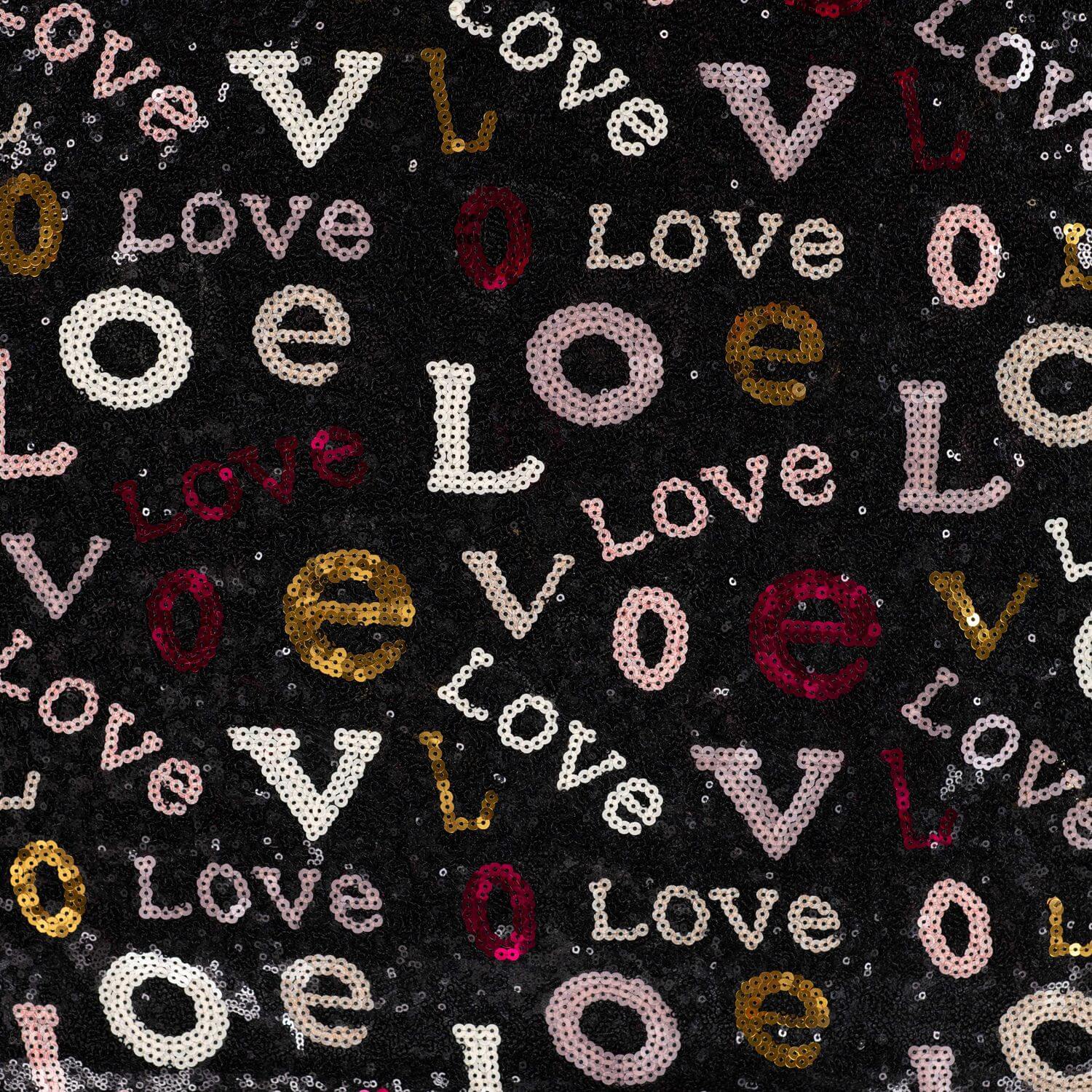 Pailletten - Love Schwarz Multicolor-1 Pailletten - Love Schwarz Multicolor-1