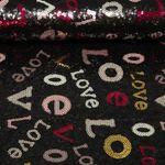 Pailletten - Love Schwarz Multicolor
