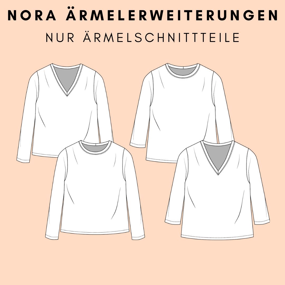 ÄRMELERWEITERUNG T-Shirt - NORA - Schnittmuster eBook-1 ÄRMELERWEITERUNG T-Shirt - NORA - Schnittmuster eBook-1