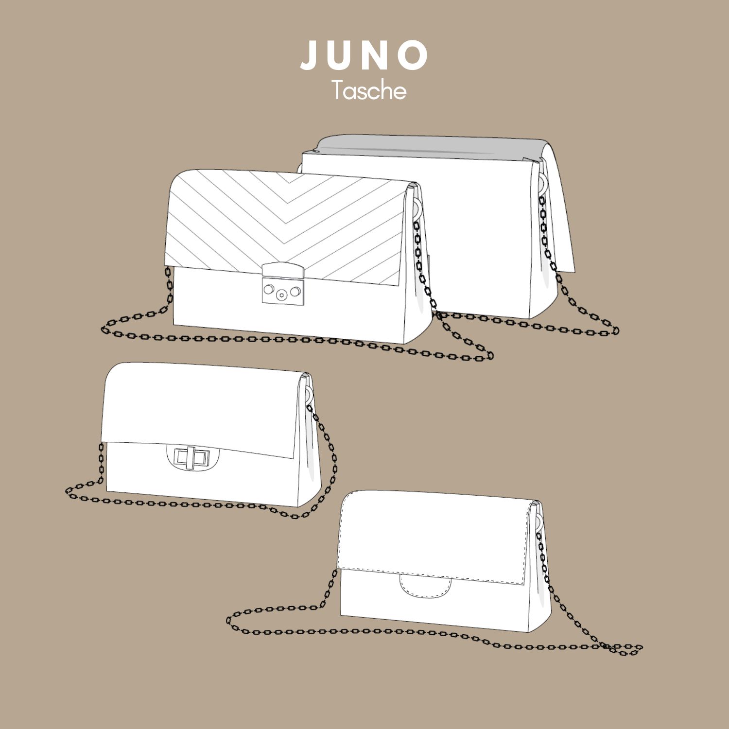 Handtasche - JUNO - Schnittmuster eBook-1 Handtasche - JUNO - Schnittmuster eBook-1