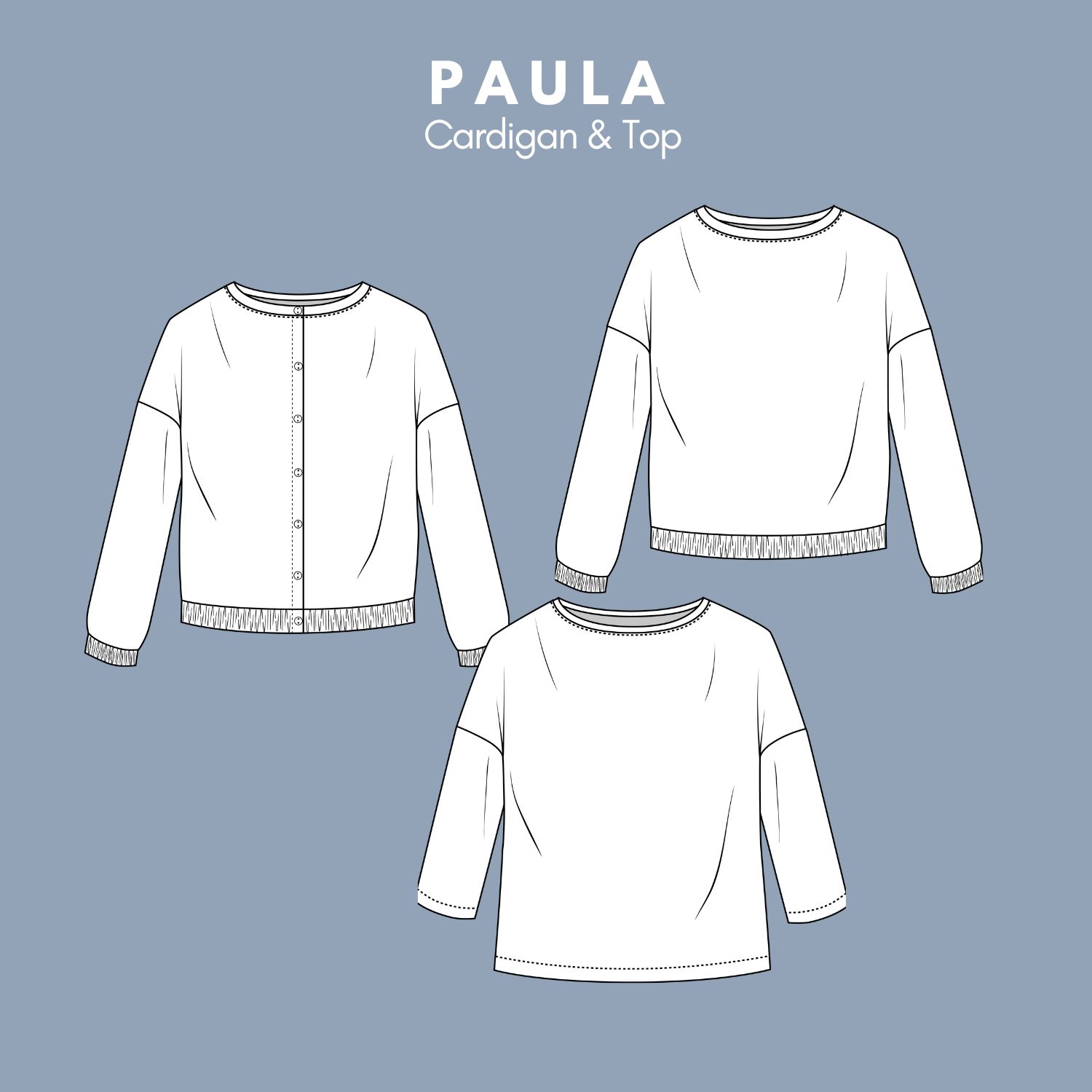 Shirt / Cardigan - PAULA - Schnittmuster eBook-1 Shirt / Cardigan - PAULA - Schnittmuster eBook-1