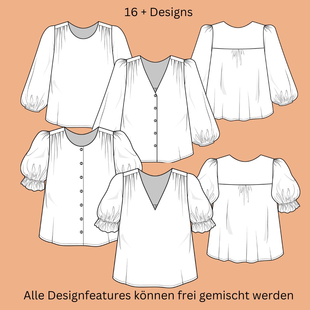 Bluse - CLEO - Schnittmuster eBook-1 Bluse - CLEO - Schnittmuster eBook-1