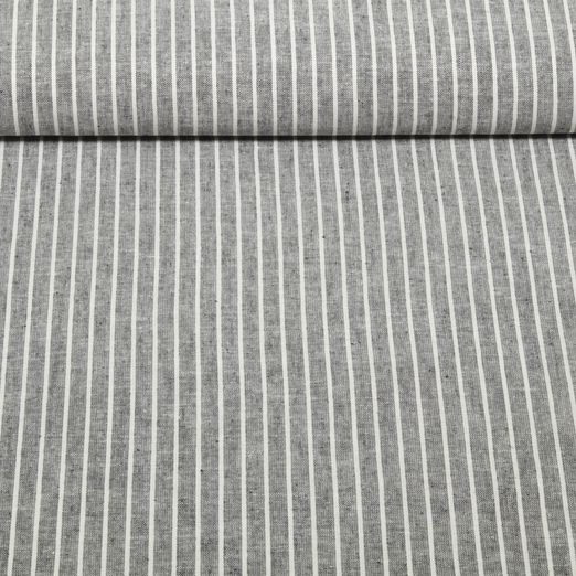 Lin - Coton Rayures Noir