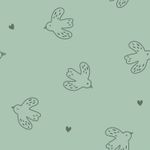 Frottéhandduk i stretch - Birds Mint