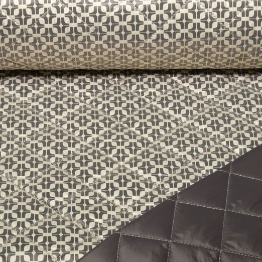 Tissu matelassé pour veste - Rétro Gris