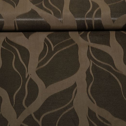Viscose Jacquard - Feuilles Marron