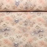 Gaze de coton - Impression digitale Coeurs Beige