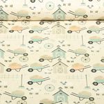 Jersey - Digitaldruck Bauernhof Beige