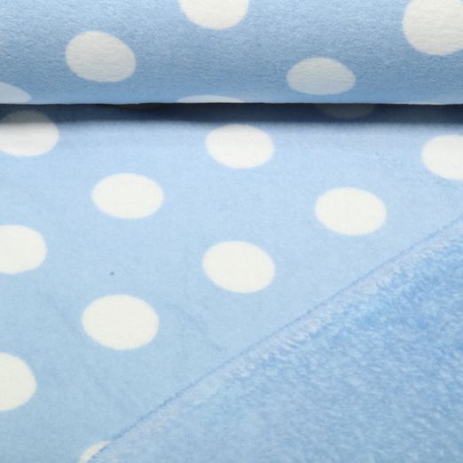 Polaire Wellness - Double face Pois Bleu clair