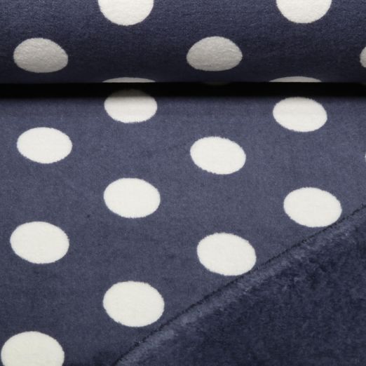 Polaire Wellness - Double face Pois Bleu foncé