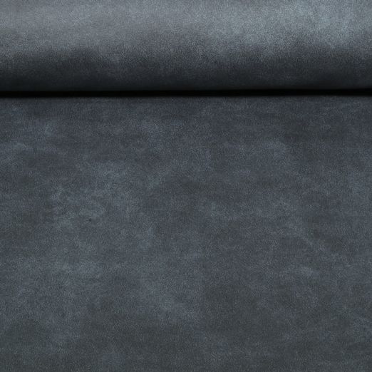 Tissu ameublement Bizon - Effet cuir Uni Bleu jeans