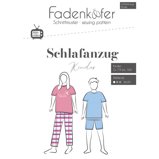 Pyjama - Schlafanzug Kinder - Papierschnittmuster
