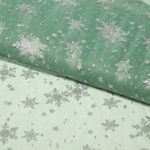 Tulle souple - Cristaux de glace Menthe foncé Argenté