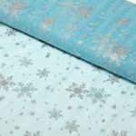 Tulle souple - Cristaux de glace Bleu Argenté
